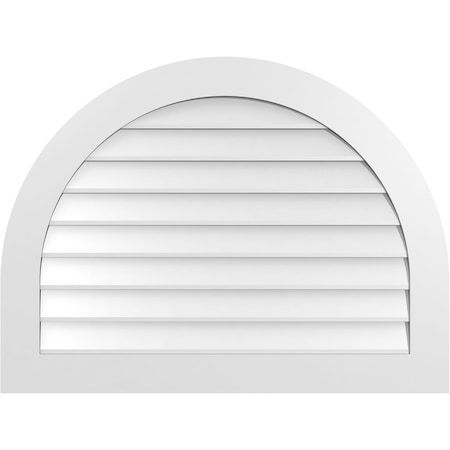 Ekena Millwork Round Top Surface Mount PVC Gable Vent: Non-Functional, w/ 3-1/2"W x 1"P Standard Frame, 40"W x 30"H GVPRT40X3001SN
